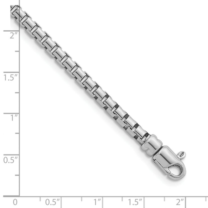Sterling Silver Rhodium-plated Polished 4mm Box 16-inch Chain Necklace