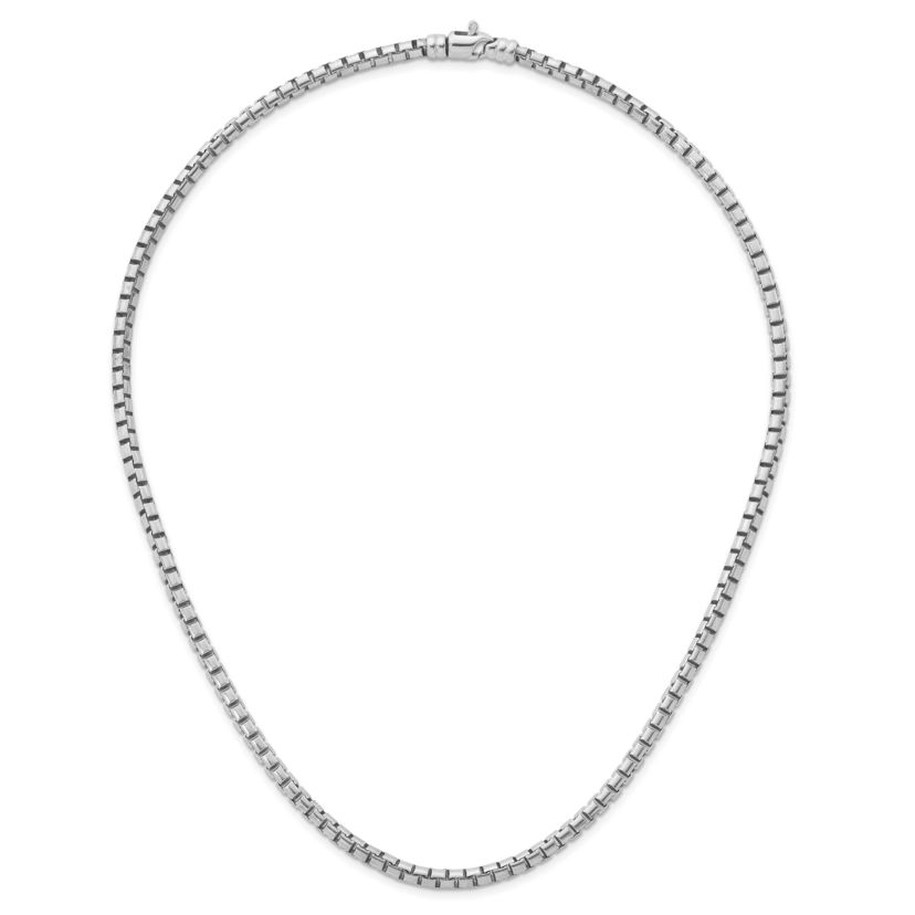 Sterling Silver Rhodium-plated Polished 4mm Box 16-inch Chain Necklace