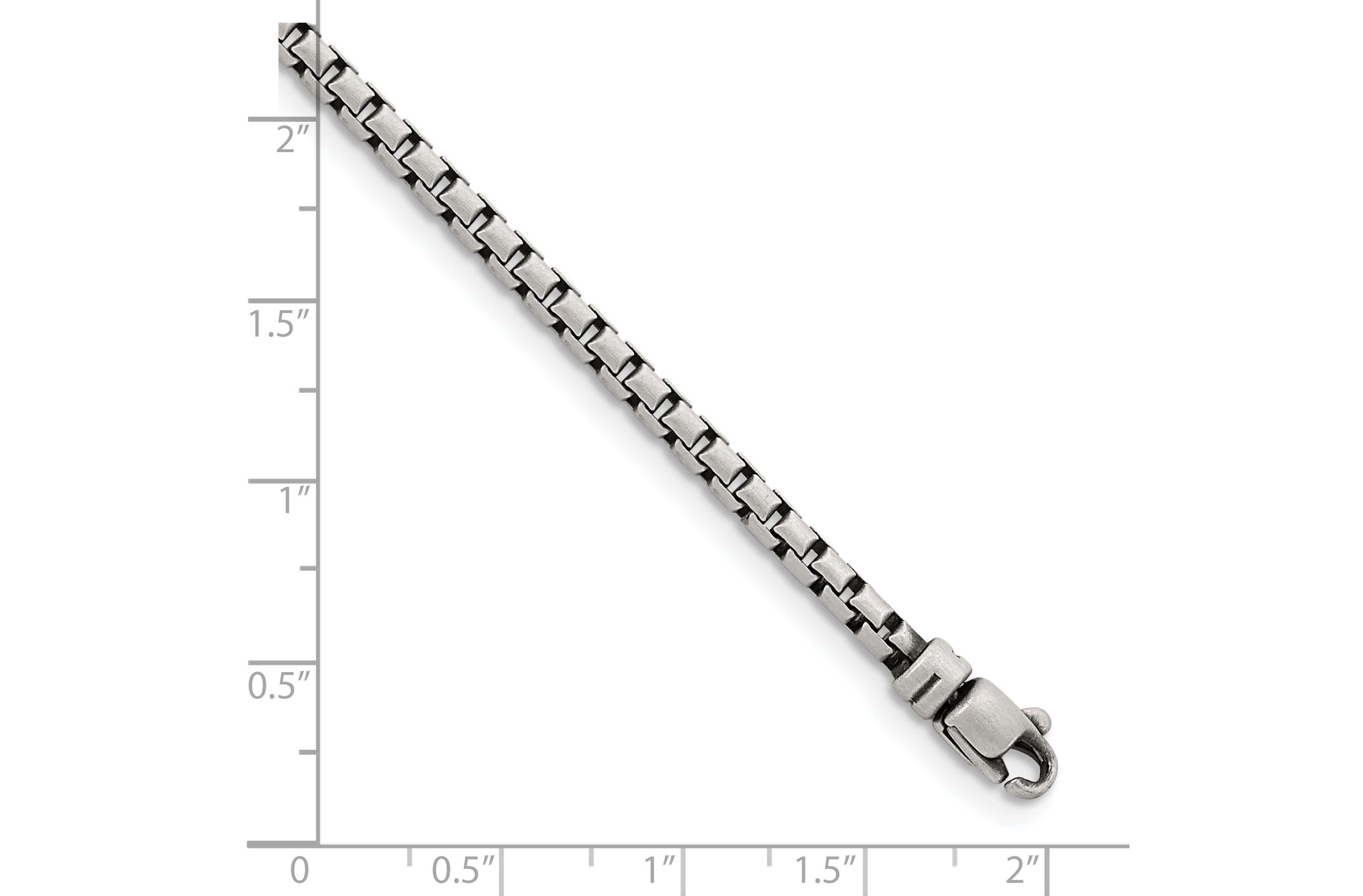 Sterling Silver Antiqued and Satin 3.2mm Box 30-inch Chain Necklace