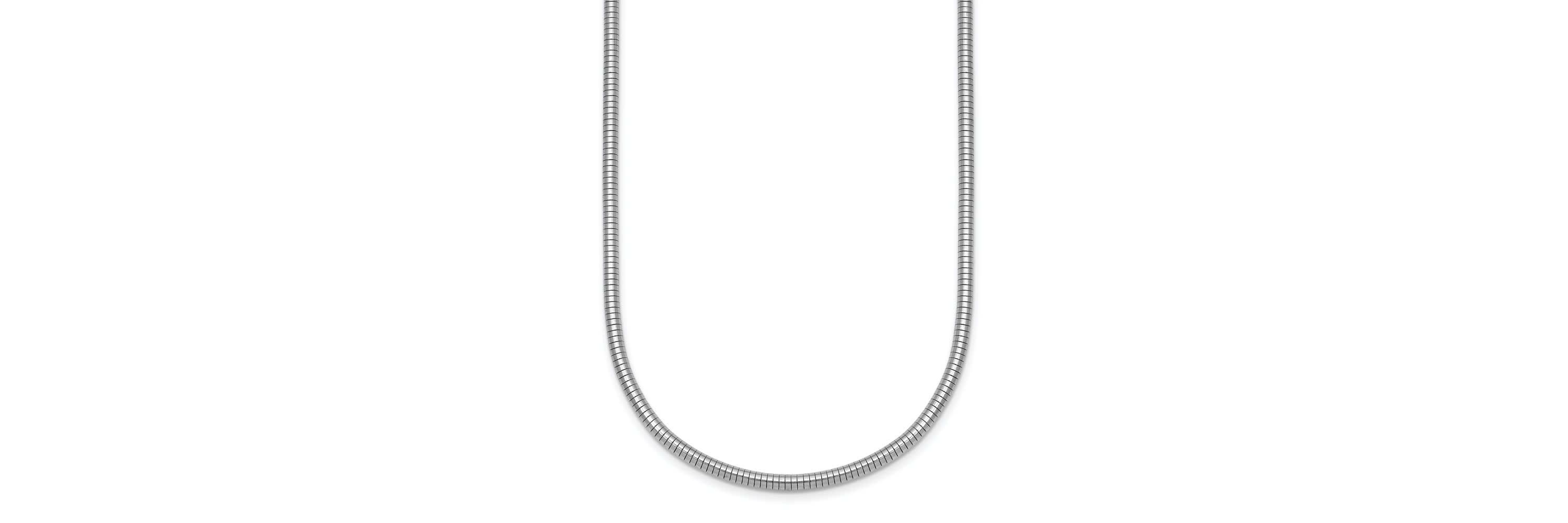 Sterling Silver Rhodium-plated 2.4mm Snake 24-inch Chain Necklace