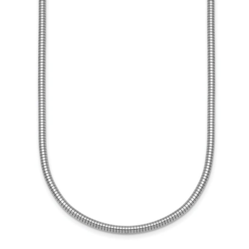 Sterling Silver Rhodium-plated 2.4mm Snake 24-inch Chain Necklace