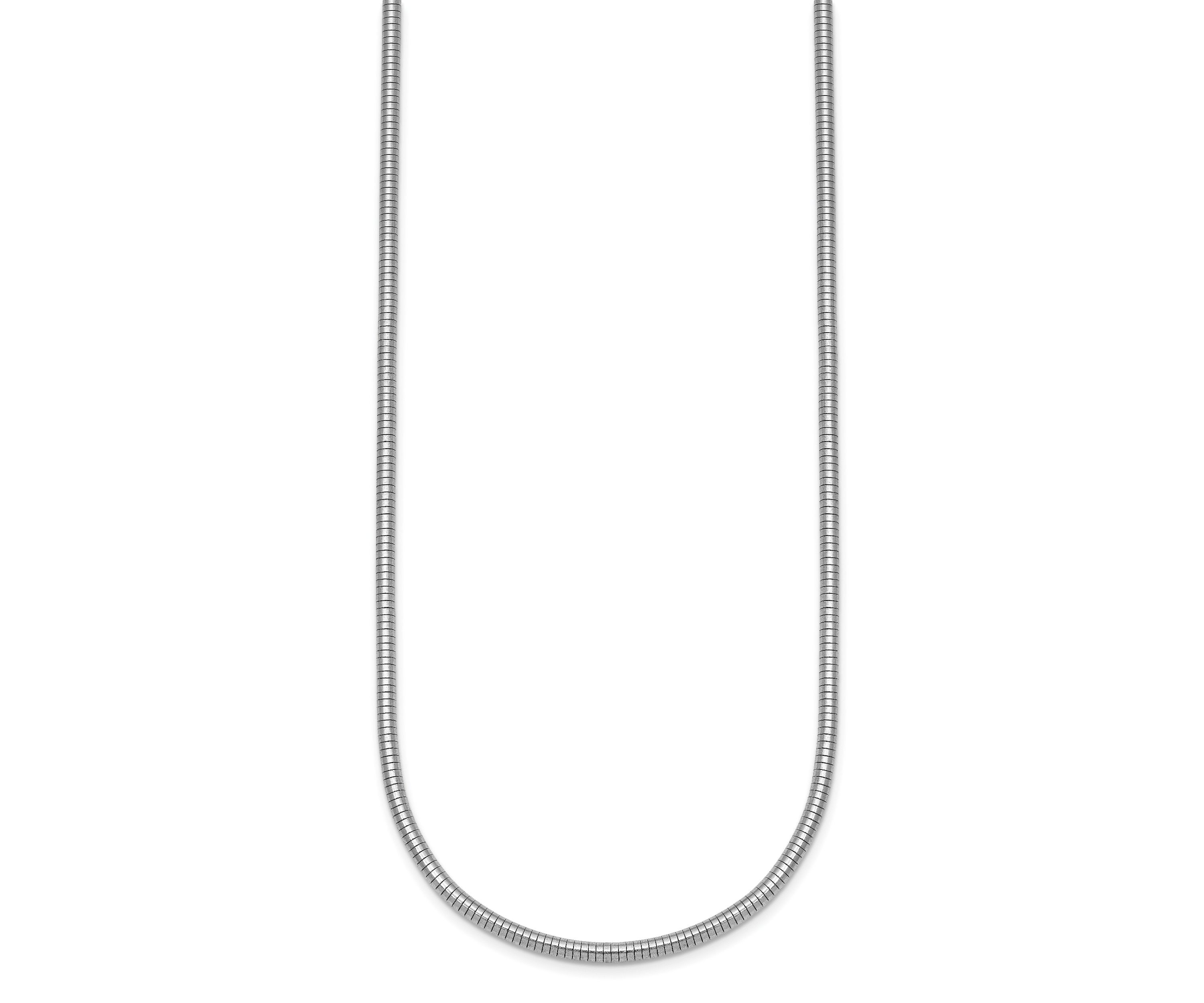 Sterling Silver Rhodium-plated 2.4mm Snake 24-inch Chain Necklace