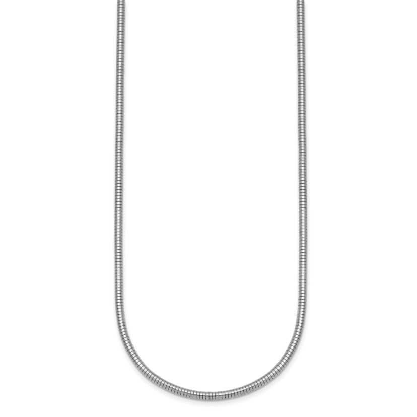 Sterling Silver Rhodium-plated 2.4mm Snake 24-inch Chain Necklace