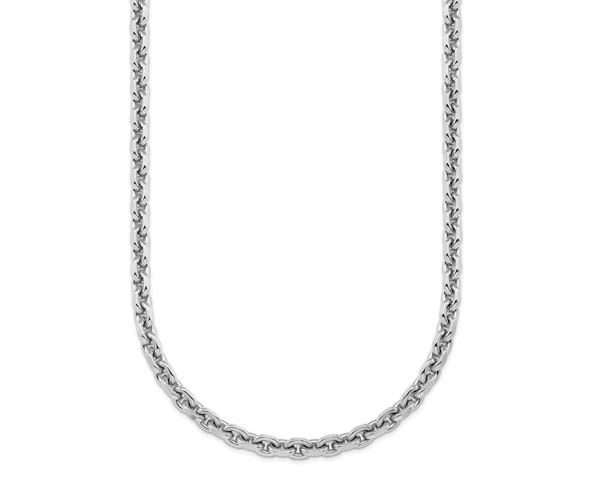 Sterling Silver Rhodium-plated Polished 3.6mm Cable 18-inch Chain Necklace