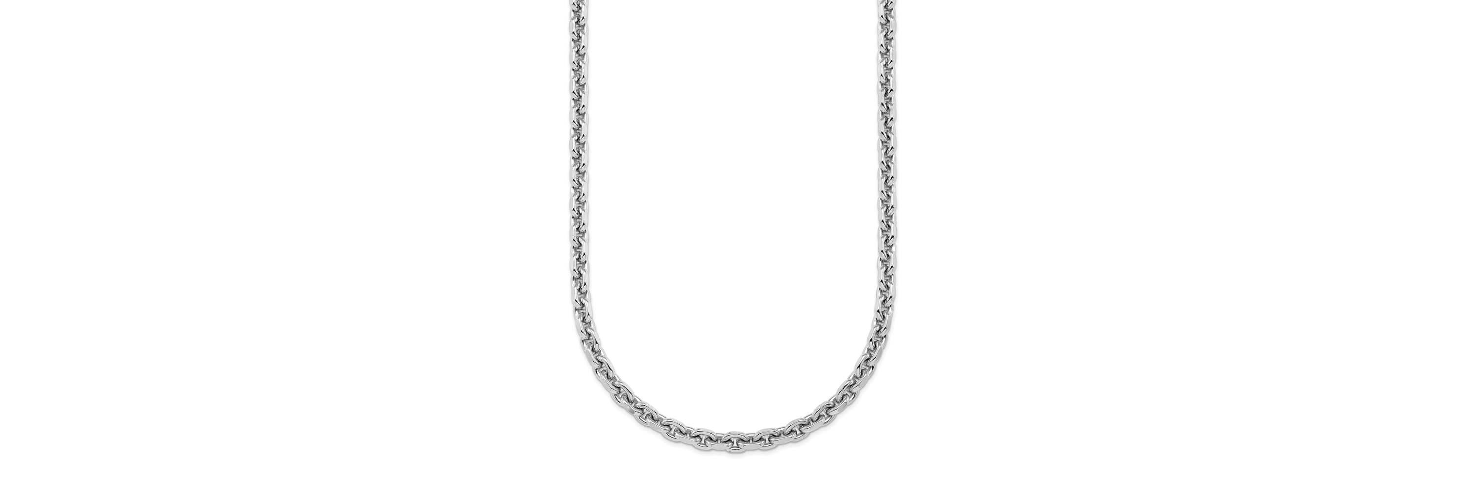 Sterling Silver Rhodium-plated Polished 3.6mm Cable 18-inch Chain Necklace