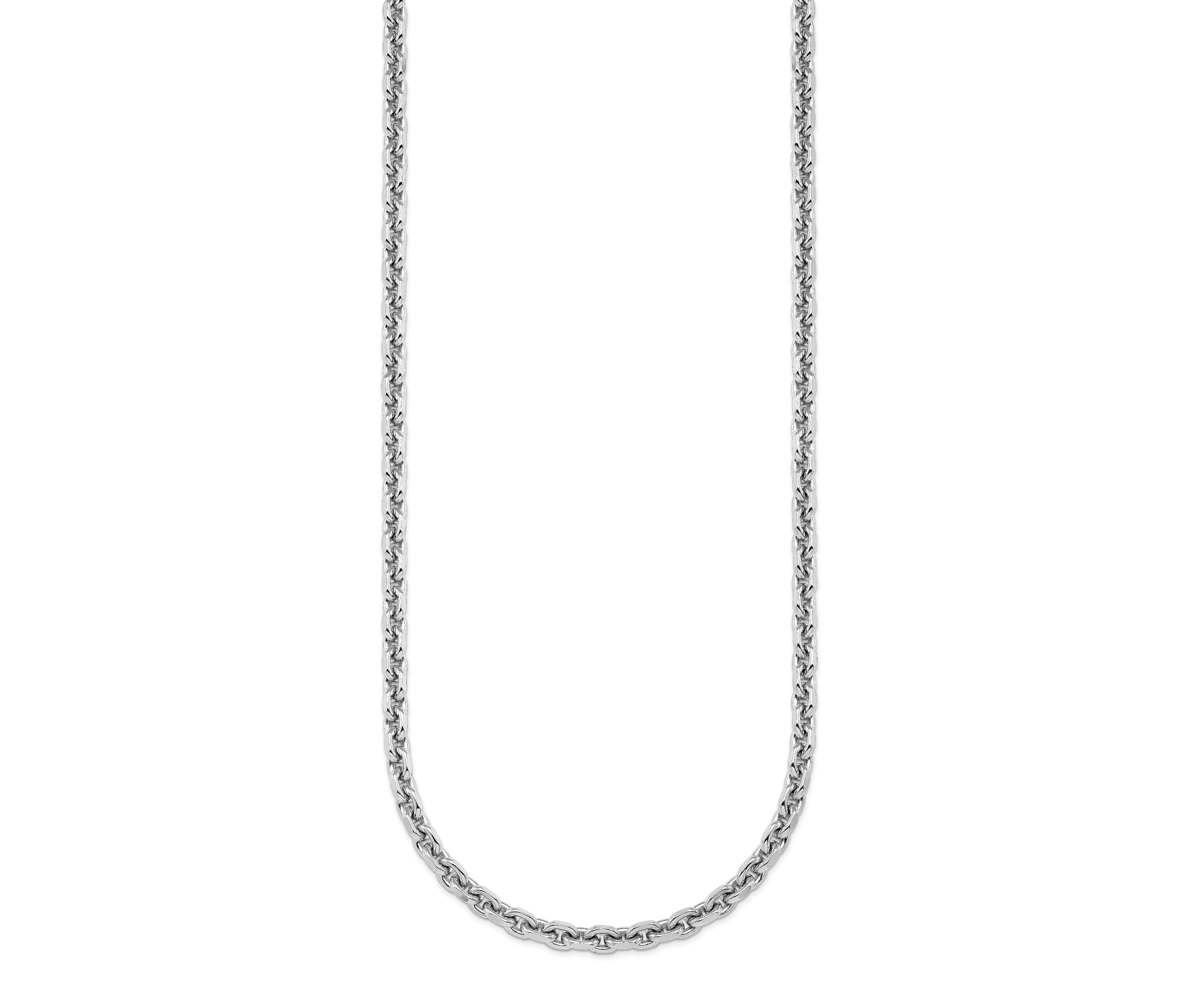 Sterling Silver Rhodium-plated Polished 3.6mm Cable 18-inch Chain Necklace