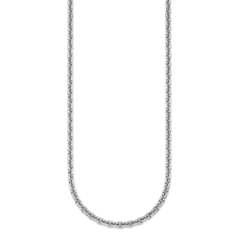 Sterling Silver Rhodium-plated Polished 3.6mm Cable 18-inch Chain Necklace