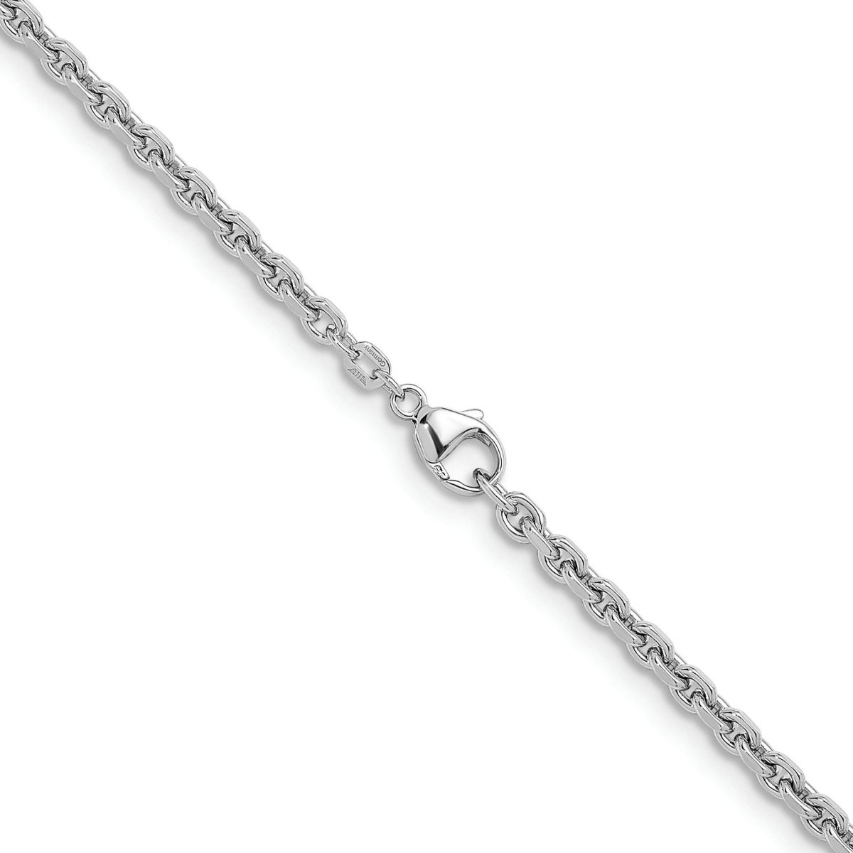 Sterling Silver Rhodium-plated Polished 3.6mm Cable 18-inch Chain Necklace
