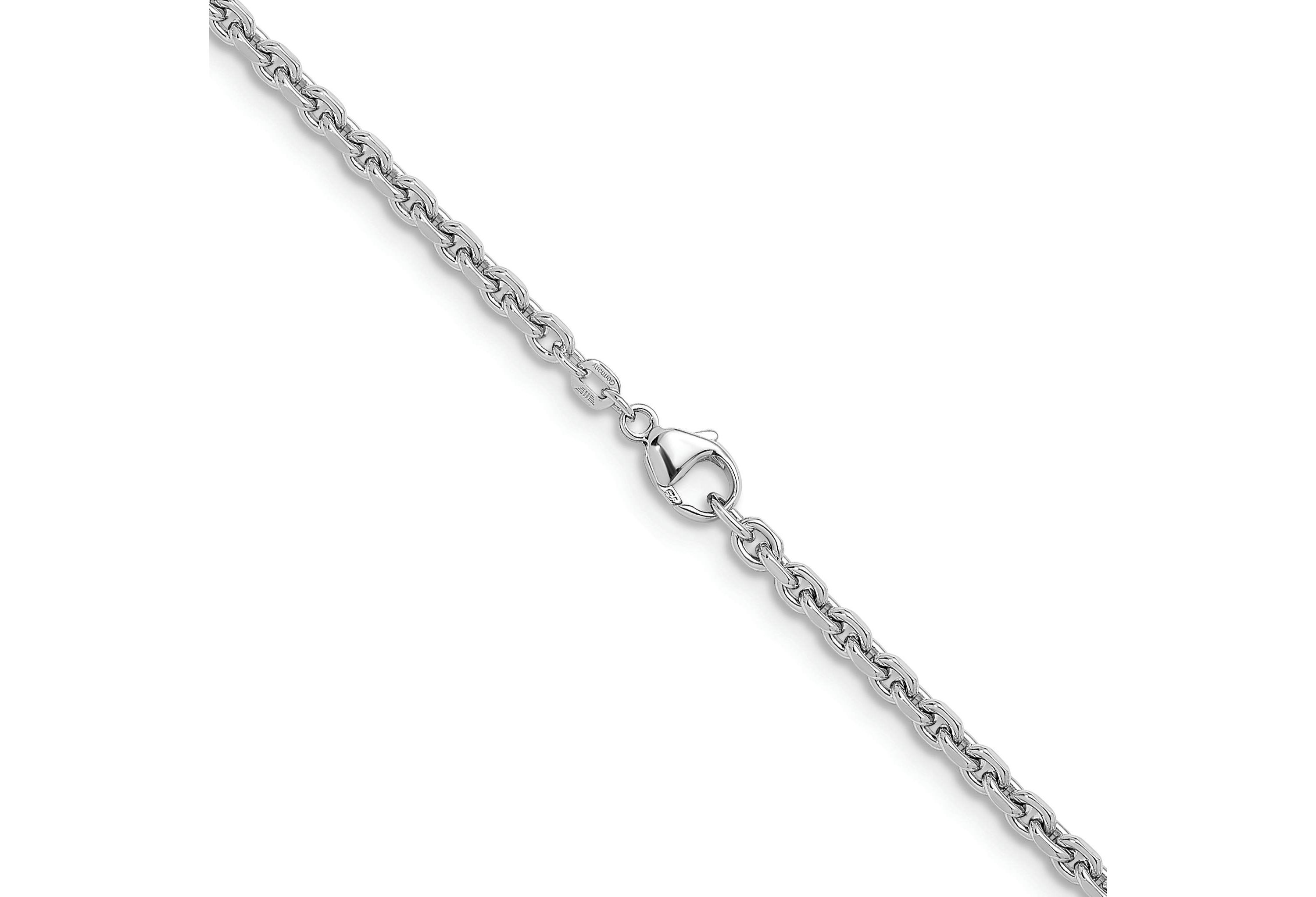 Sterling Silver Rhodium-plated Polished 3.6mm Cable 18-inch Chain Necklace