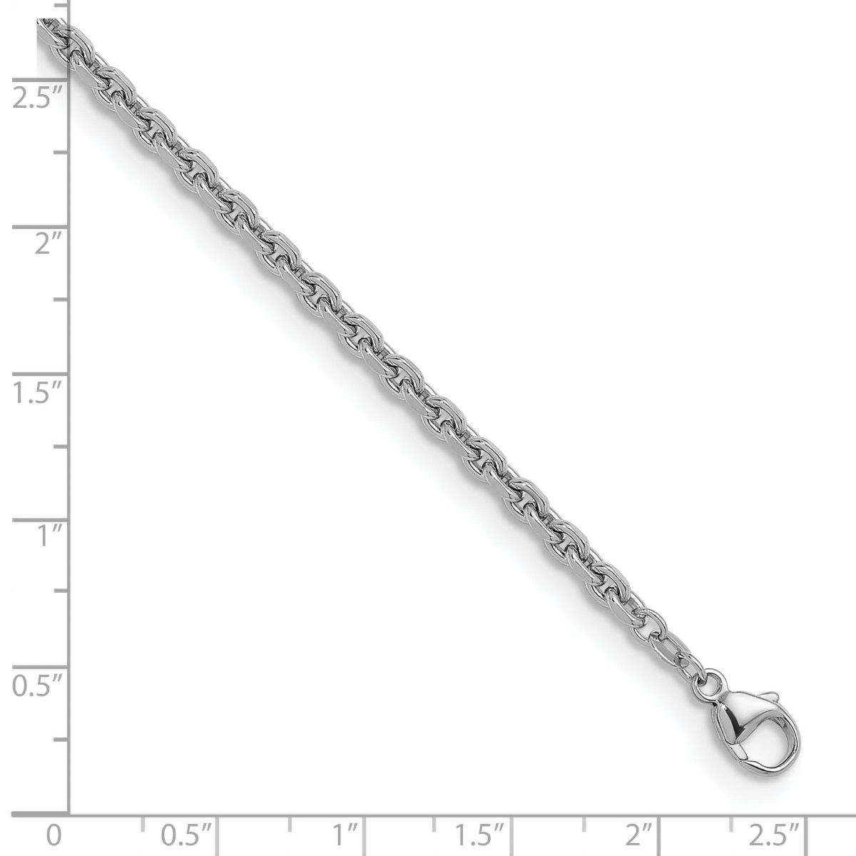 Sterling Silver Rhodium-plated Polished 3.6mm Cable 18-inch Chain Necklace
