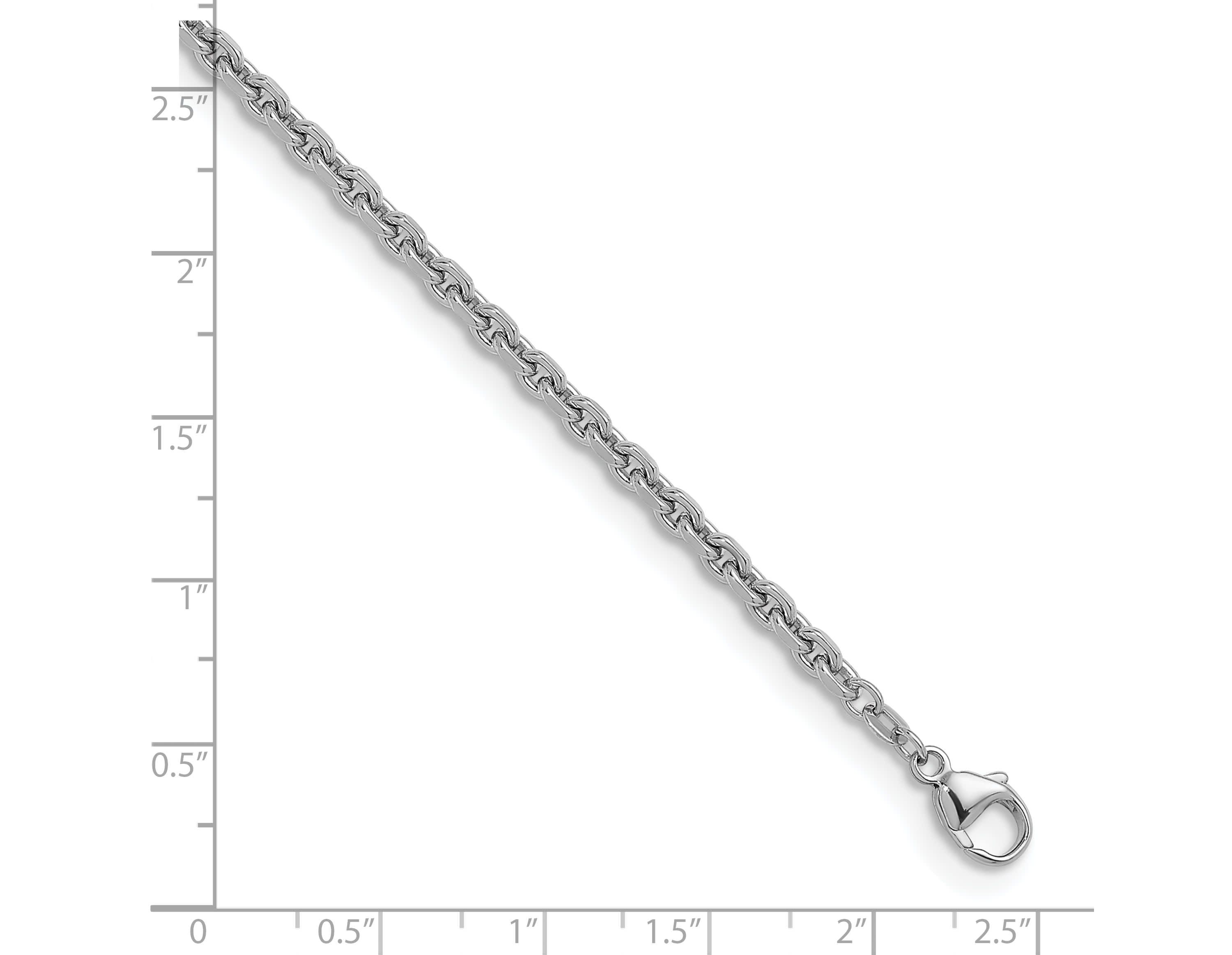 Sterling Silver Rhodium-plated Polished 3.6mm Cable 18-inch Chain Necklace