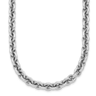 Belk & Co Sterling Silver Rhodium-plated 6.8mm Round Link 18-inch Chain Necklace