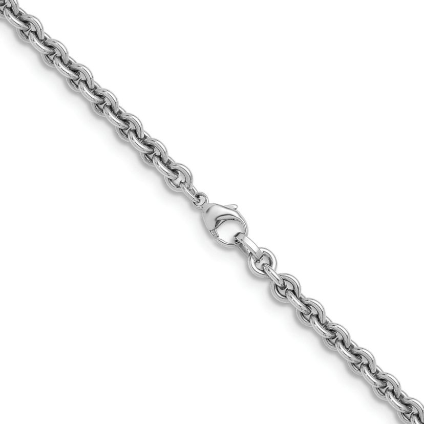 Sterling Silver Rhodium-plated 6.8mm Round Link 18-inch Chain Necklace
