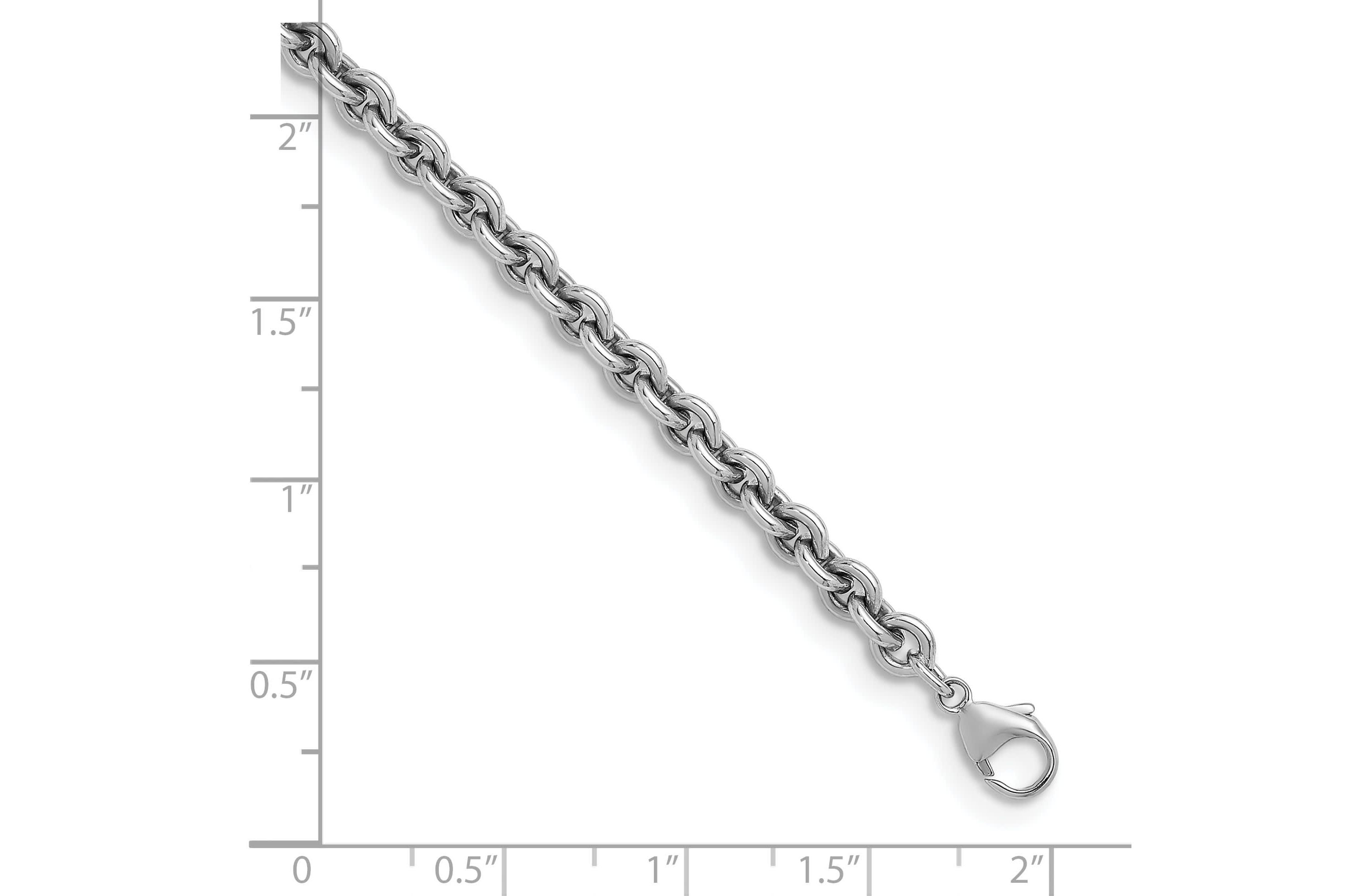 Sterling Silver Rhodium-plated 6.8mm Round Link 18-inch Chain Necklace