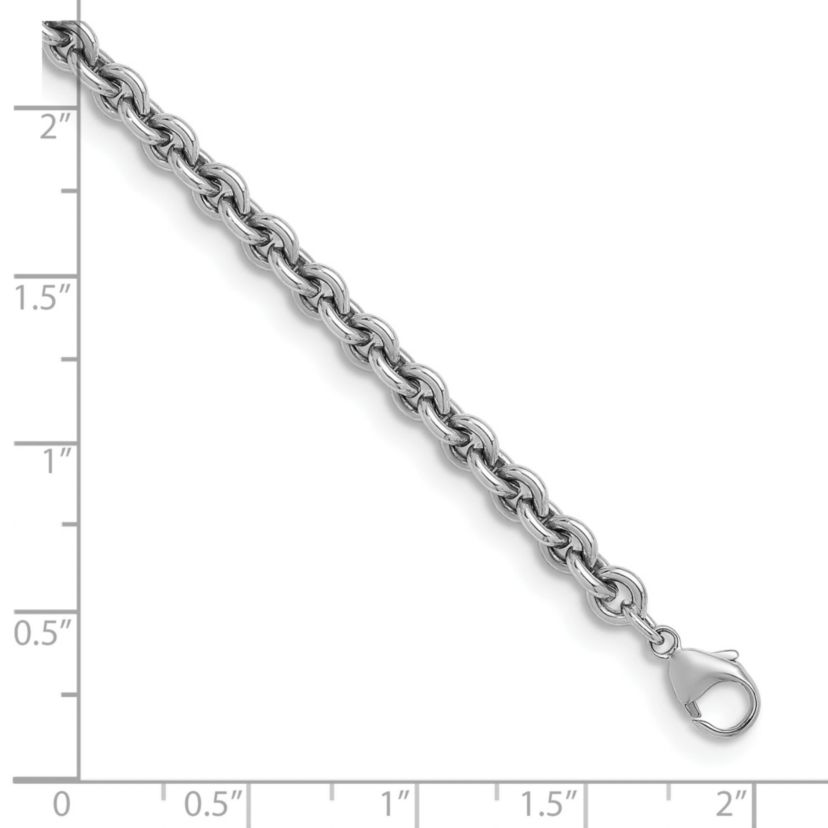 Sterling Silver Rhodium-plated 6.8mm Round Link 18-inch Chain Necklace
