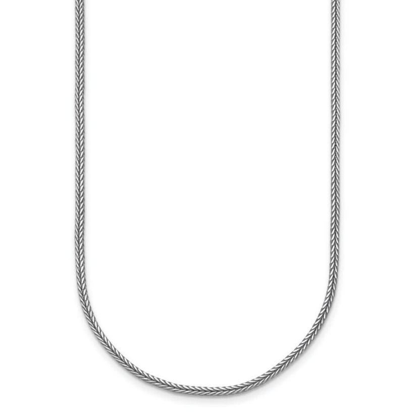 Sterling Silver Rhodium-plated Polished 1.8mm Franco 18-inch Chain Necklace