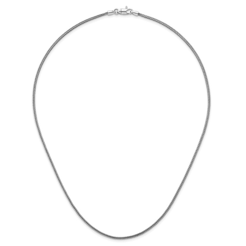 Sterling Silver Rhodium-plated Polished 1.8mm Franco 18-inch Chain Necklace