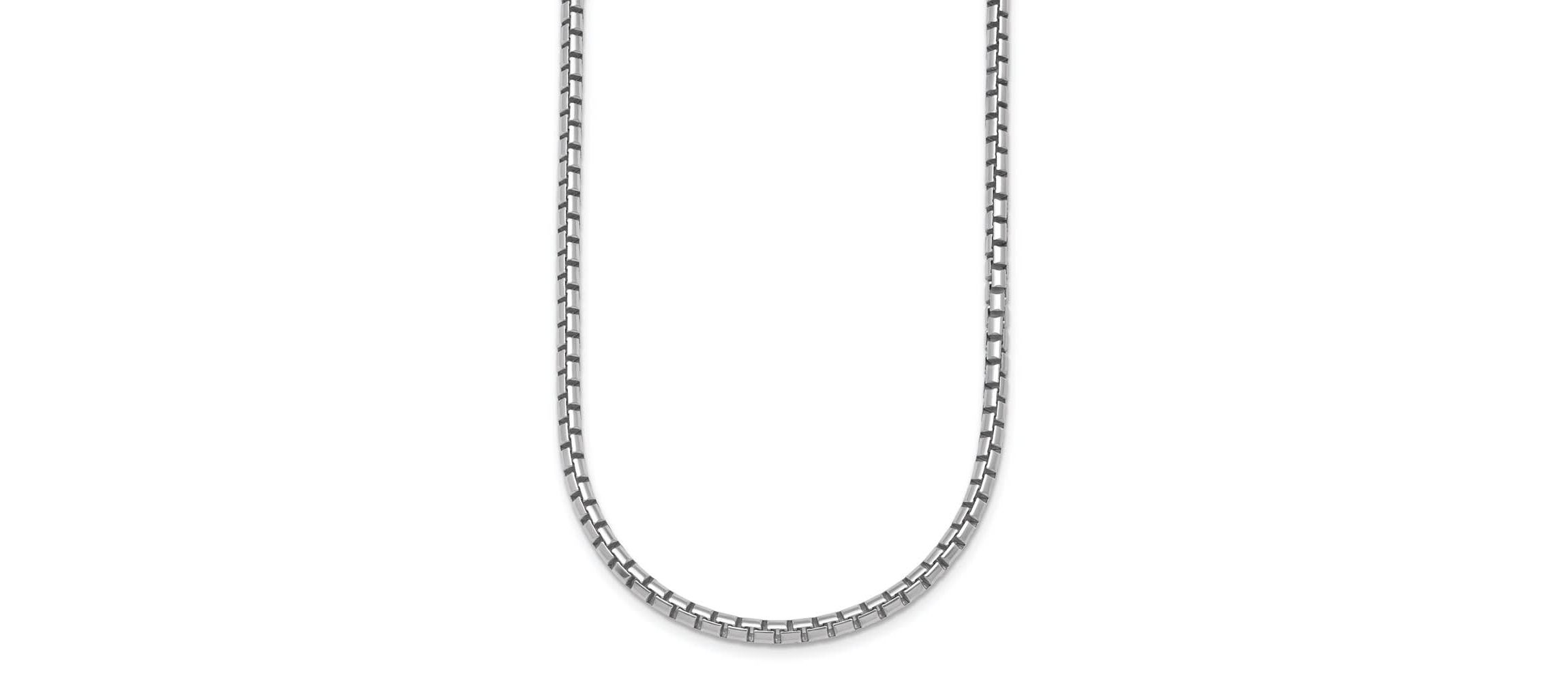 Sterling Silver Rhodium-plated Polished 3.2mm Box 20-inch Chain Necklace