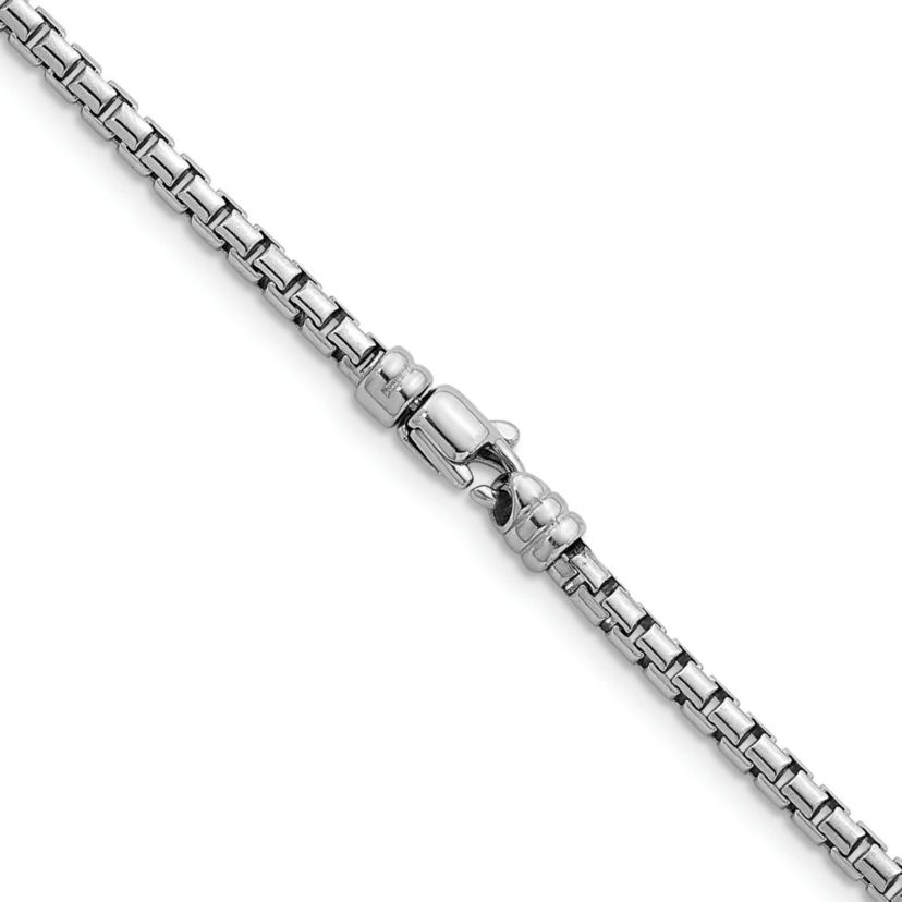 Sterling Silver Rhodium-plated Polished 3.2mm Box 20-inch Chain Necklace
