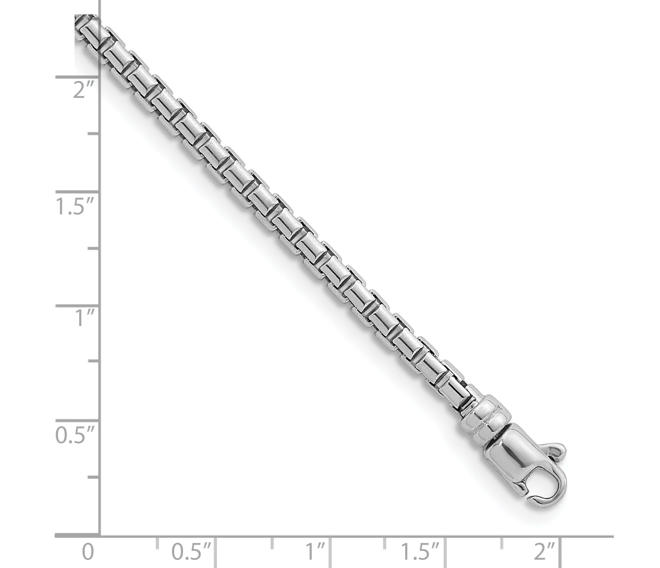 Sterling Silver Rhodium-plated Polished 3.2mm Box 20-inch Chain Necklace