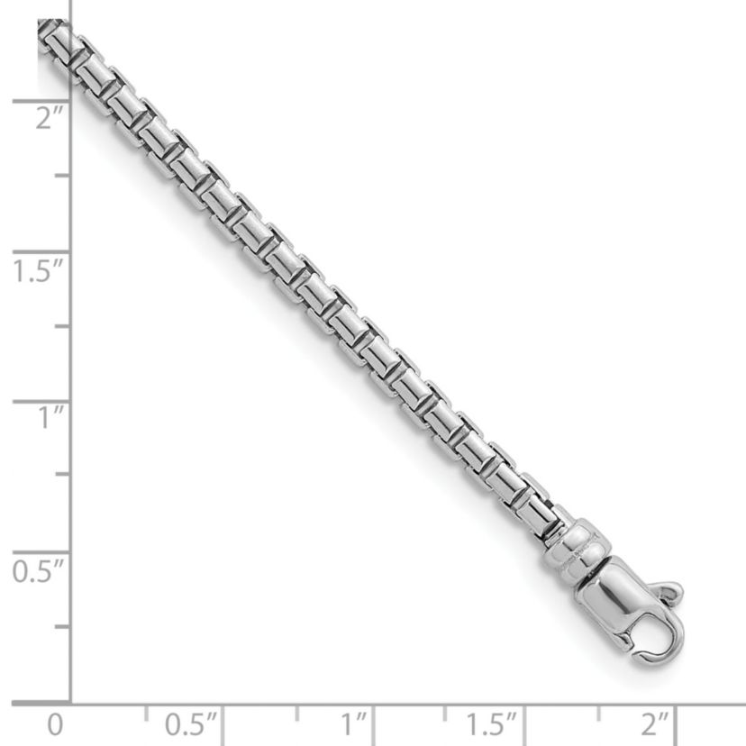 Sterling Silver Rhodium-plated Polished 3.2mm Box 20-inch Chain Necklace