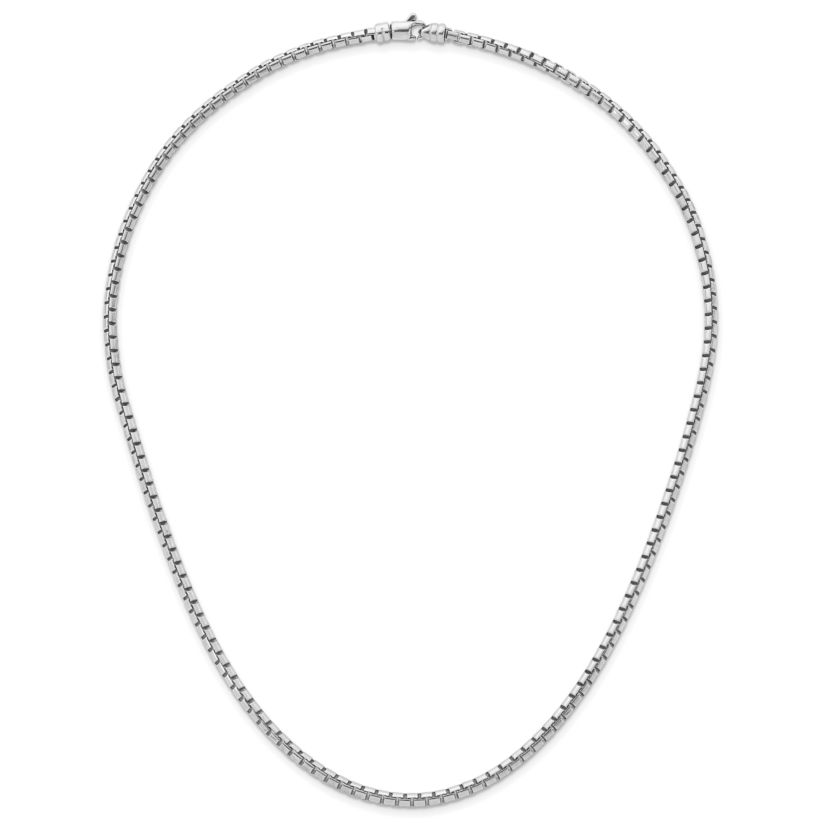 Sterling Silver Rhodium-plated Polished 3.2mm Box 20-inch Chain Necklace