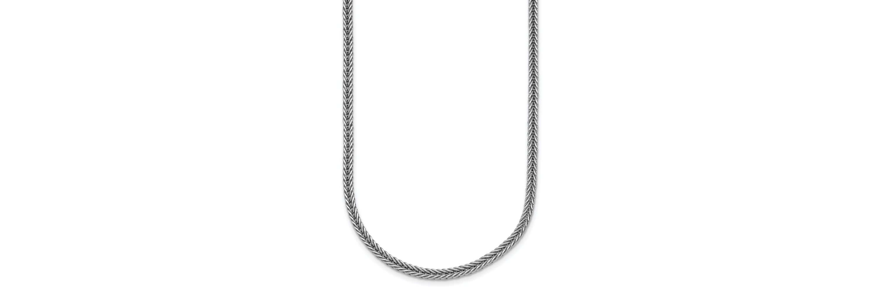 Sterling Silver Rhodium-plated Polished 3.0mm Franco 30-inch Chain Necklace