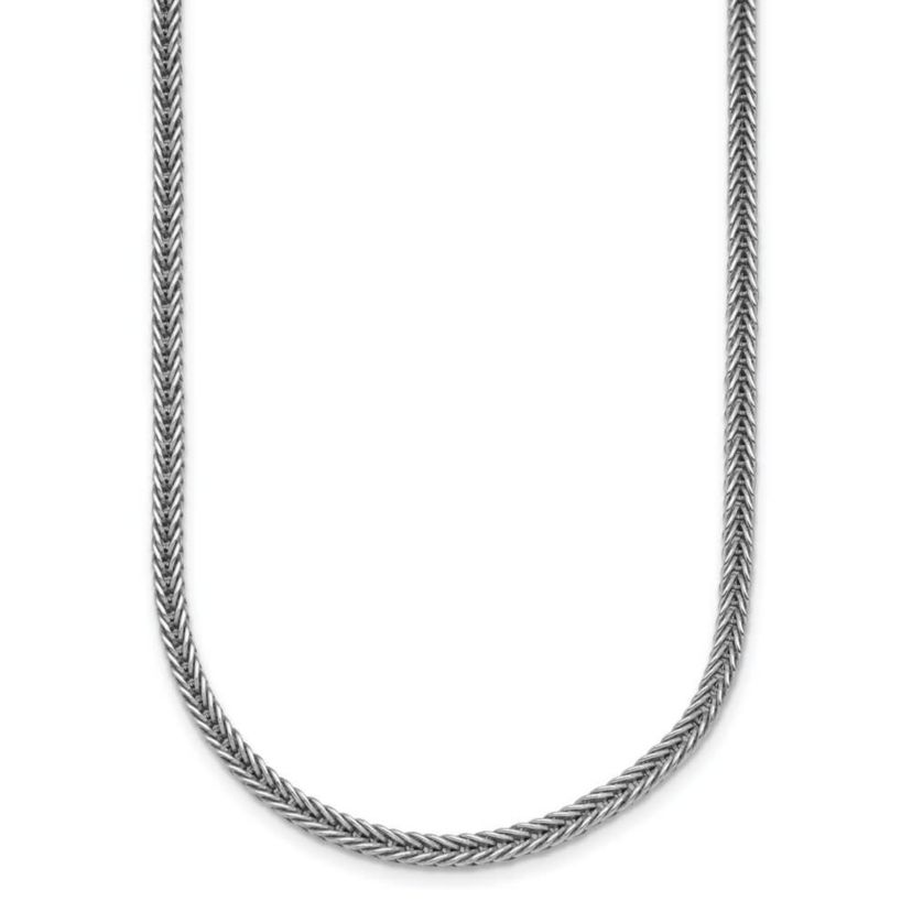 Sterling Silver Rhodium-plated Polished 3.0mm Franco 30-inch Chain Necklace