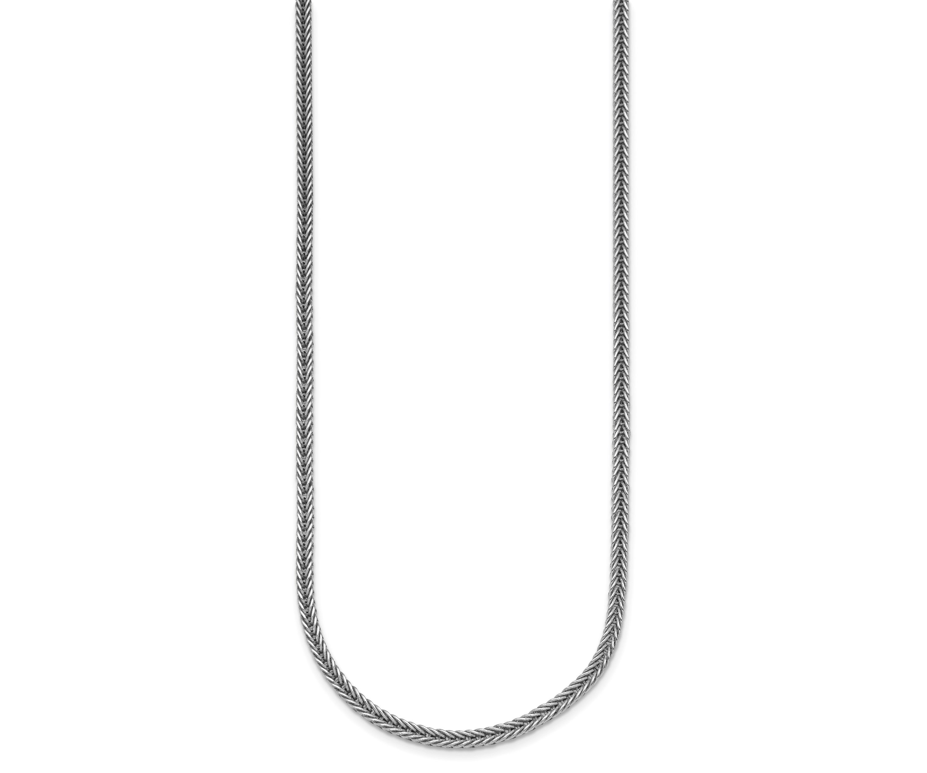 Sterling Silver Rhodium-plated Polished 3.0mm Franco 30-inch Chain Necklace