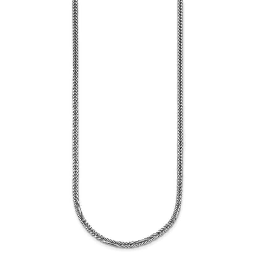 Sterling Silver Rhodium-plated Polished 3.0mm Franco 30-inch Chain Necklace