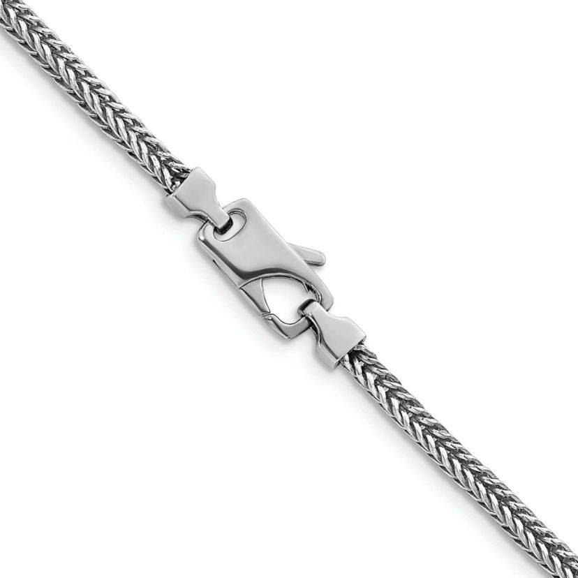 Sterling Silver Rhodium-plated Polished 3.0mm Franco 30-inch Chain Necklace