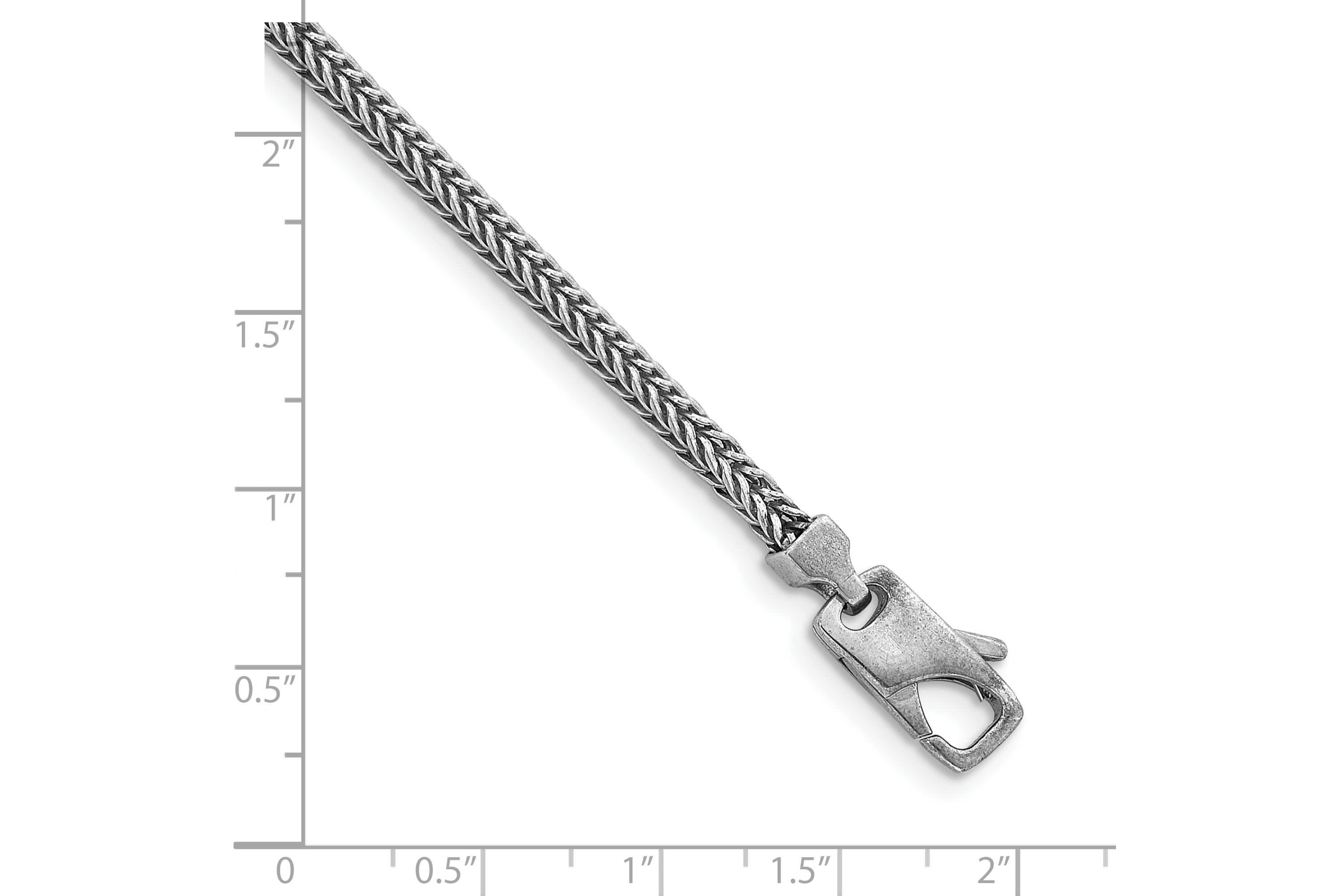 Sterling Silver Rhodium-plated Polished 3.0mm Franco 30-inch Chain Necklace