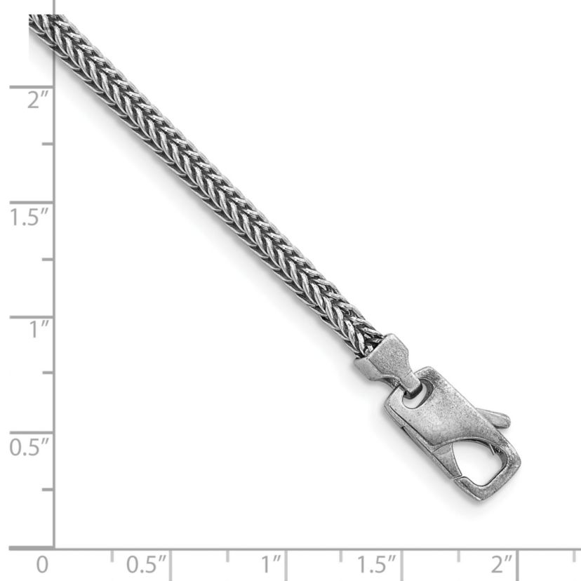 Sterling Silver Rhodium-plated Polished 3.0mm Franco 30-inch Chain Necklace