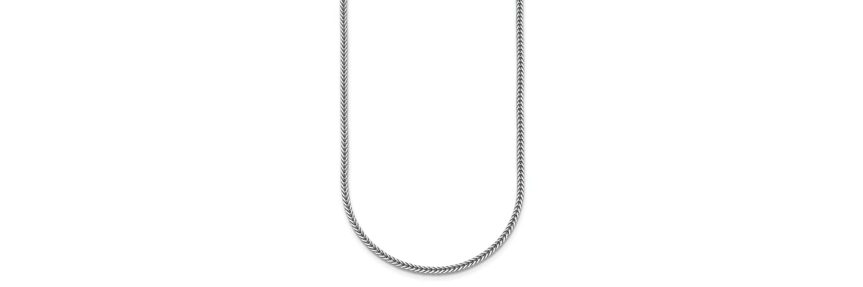 Sterling Silver Rhodium-plated Polished 2.1mm Franco 24-inch Chain Necklace