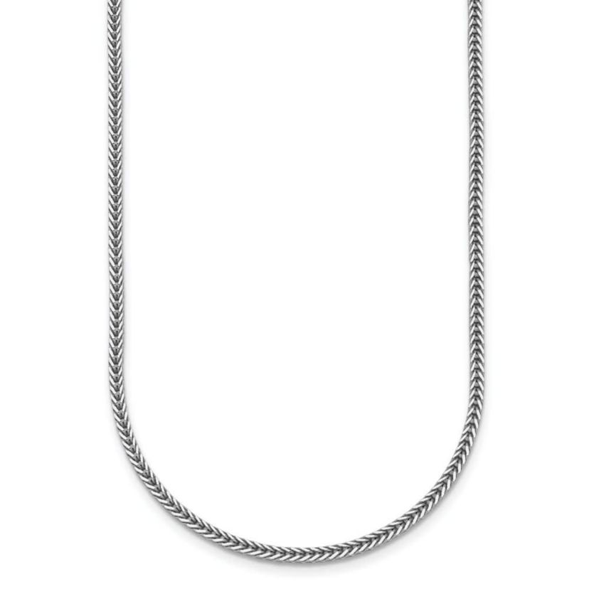 Sterling Silver Rhodium-plated Polished 2.1mm Franco 24-inch Chain Necklace