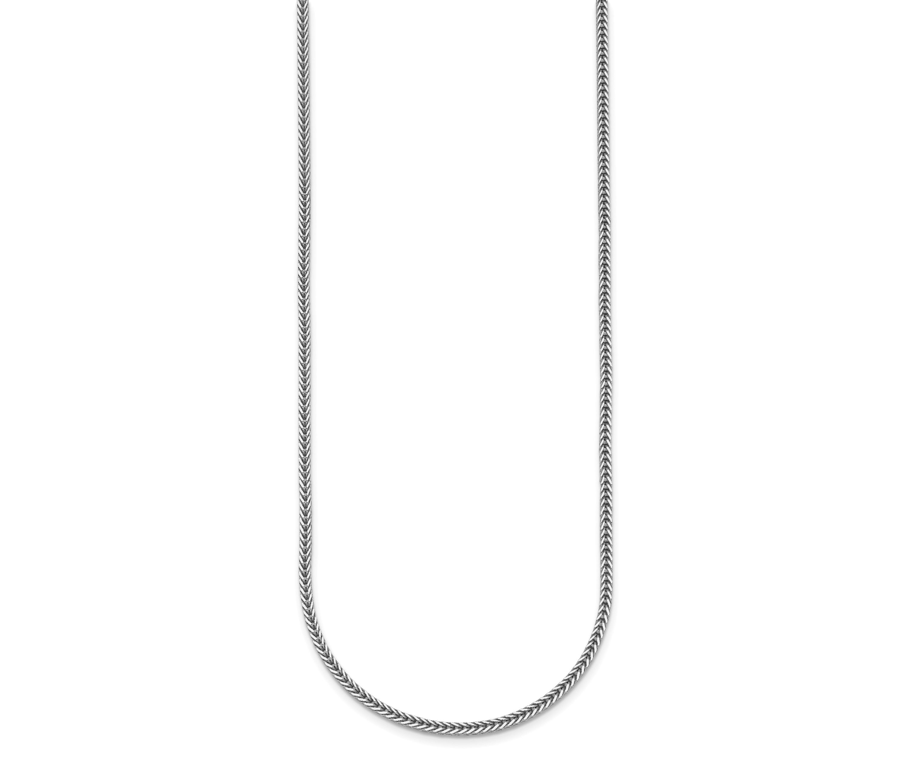 Sterling Silver Rhodium-plated Polished 2.1mm Franco 24-inch Chain Necklace