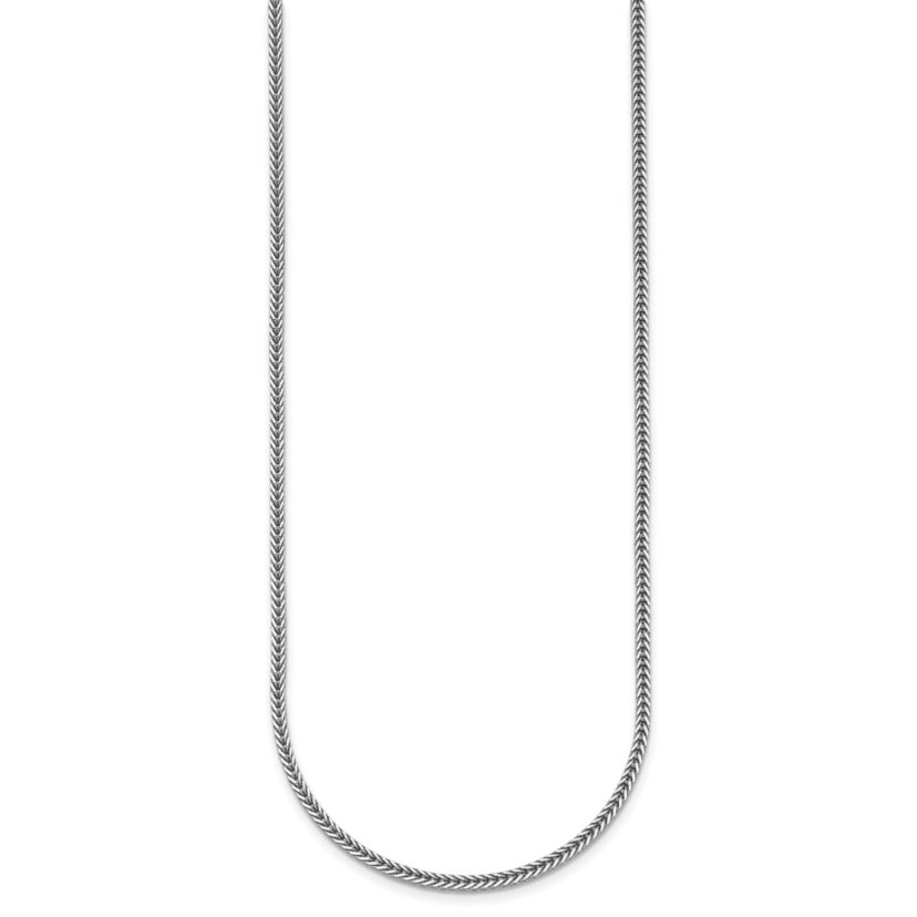 Sterling Silver Rhodium-plated Polished 2.1mm Franco 24-inch Chain Necklace