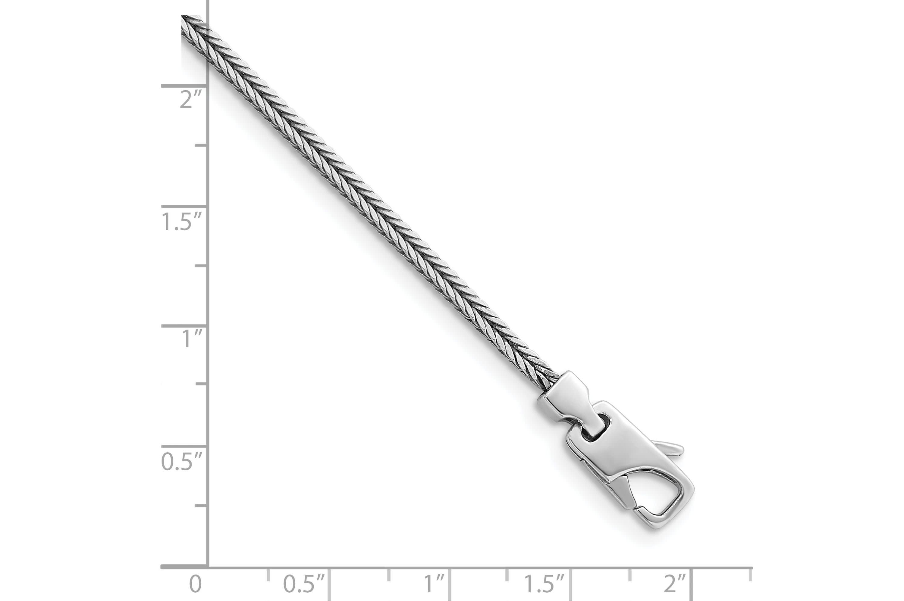 Sterling Silver Rhodium-plated Polished 2.1mm Franco 24-inch Chain Necklace