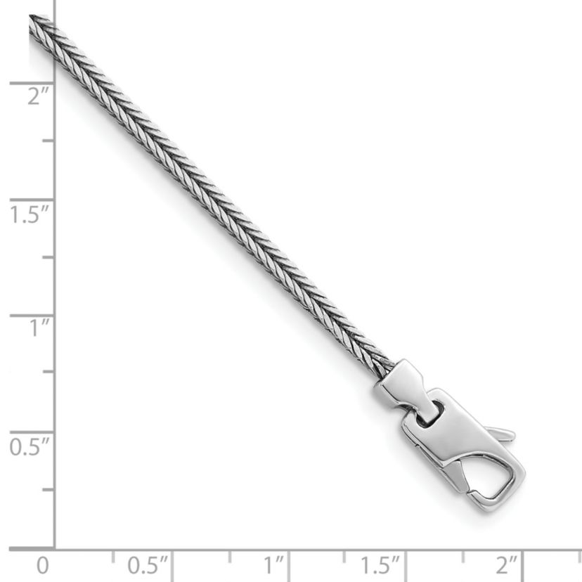 Sterling Silver Rhodium-plated Polished 2.1mm Franco 24-inch Chain Necklace
