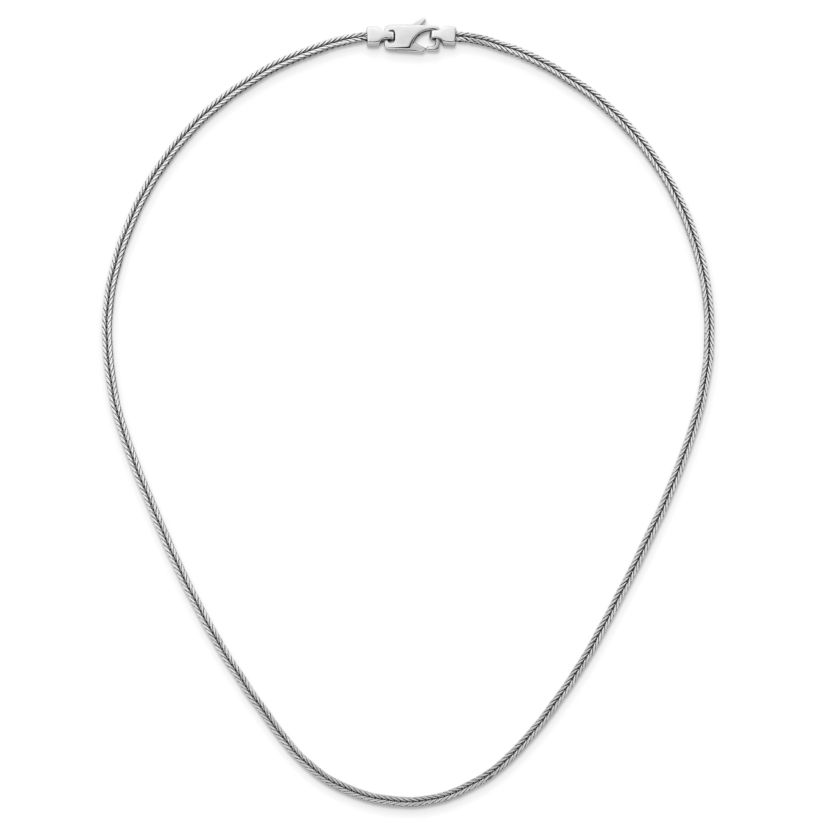 Sterling Silver Rhodium-plated Polished 2.1mm Franco 24-inch Chain Necklace