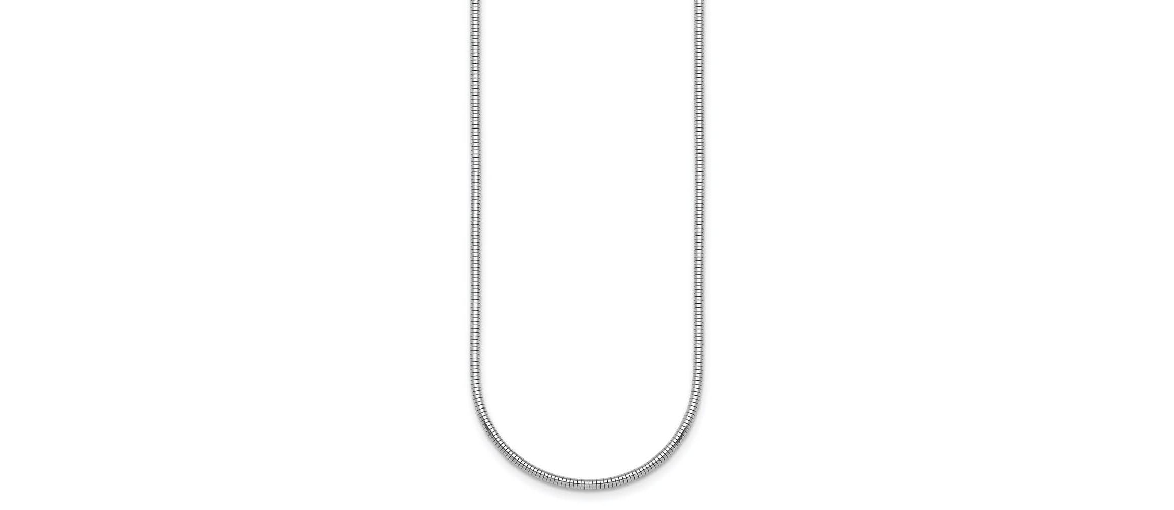 Sterling Silver Rhodium-plated 1.6mm Snake 16-inch Chain Necklace