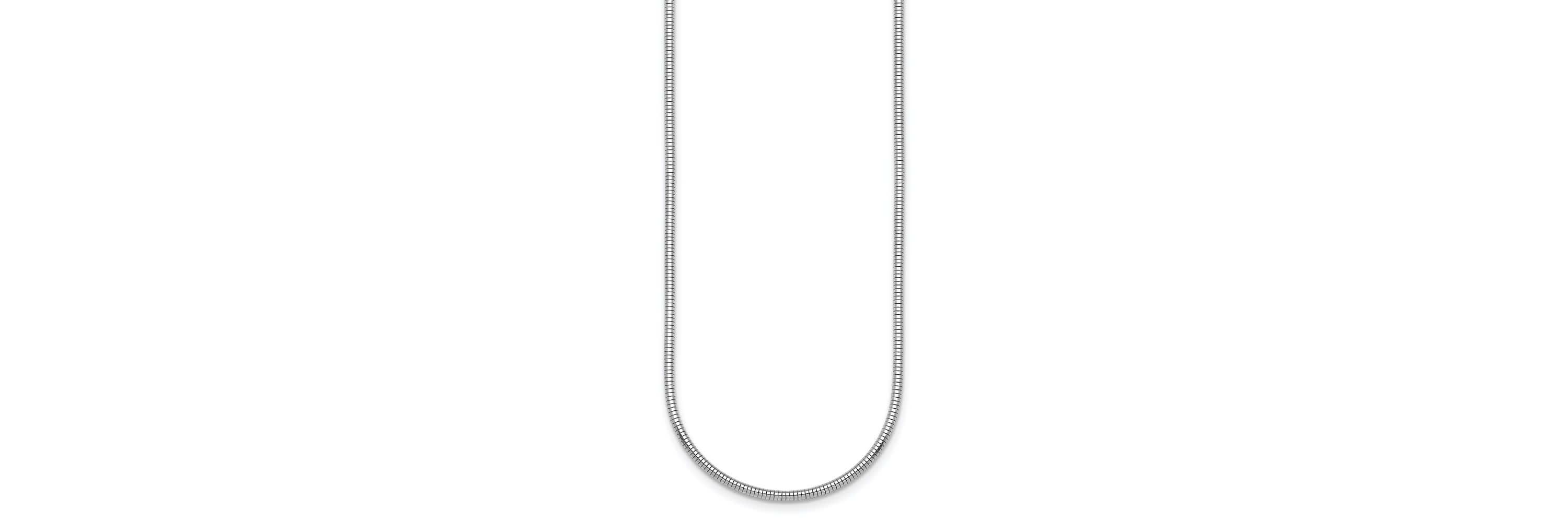 Sterling Silver Rhodium-plated 1.6mm Snake 16-inch Chain Necklace