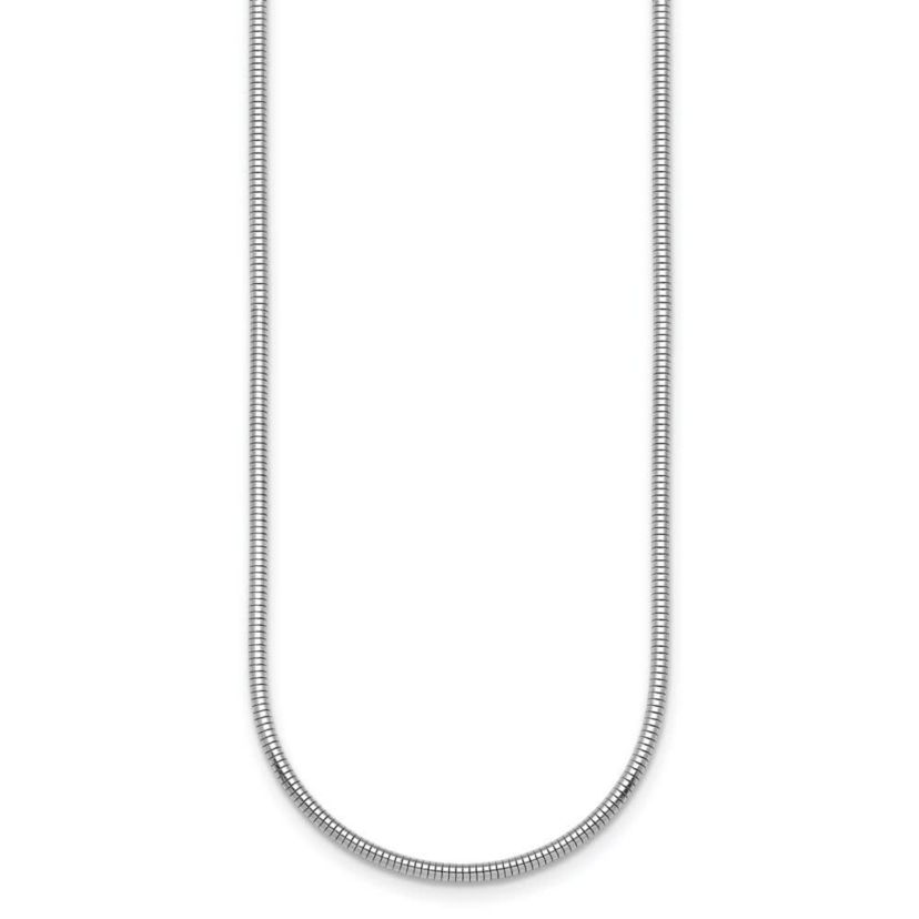 Sterling Silver Rhodium-plated 1.6mm Snake 16-inch Chain Necklace