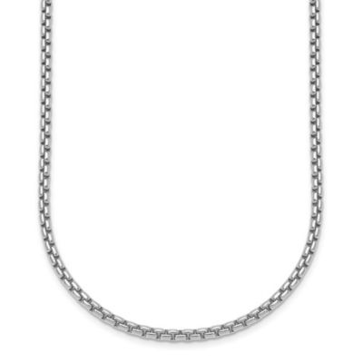 Belk & Co Sterling Silver Rhodium-plated 2.7mm Box 20-inch Chain Necklace, White, 30 in