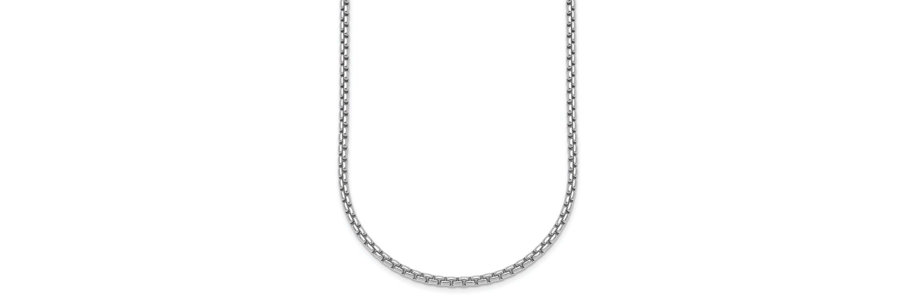Sterling Silver Rhodium-plated 2.7mm Box 20-inch Chain Necklace