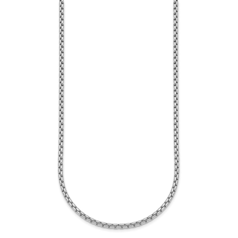 Sterling Silver Rhodium-plated 2.7mm Box 20-inch Chain Necklace