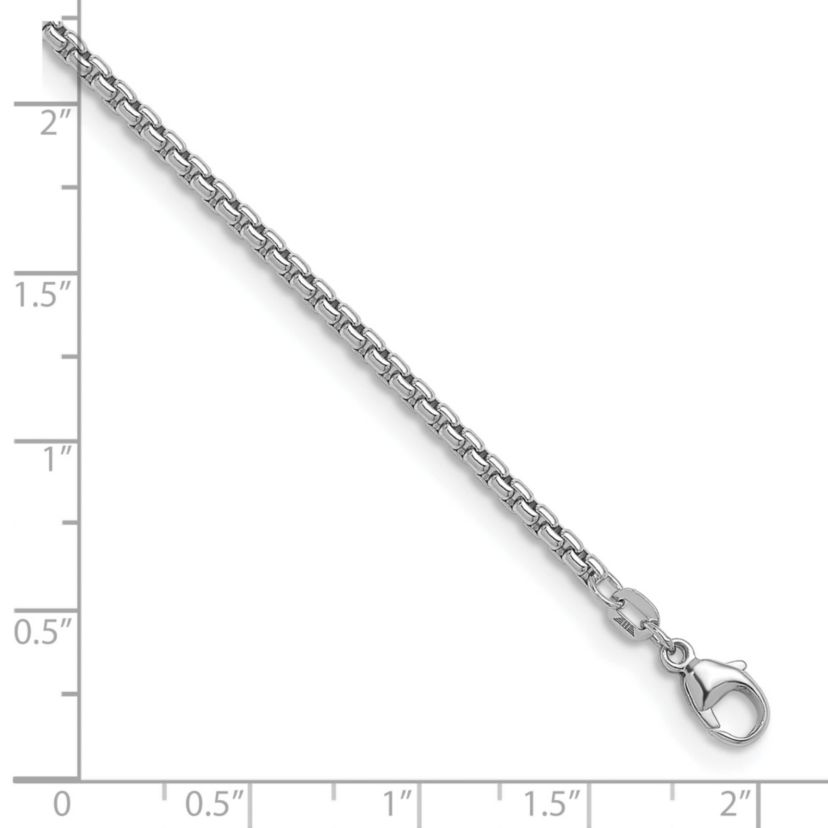 Sterling Silver Rhodium-plated 2.7mm Box 20-inch Chain Necklace
