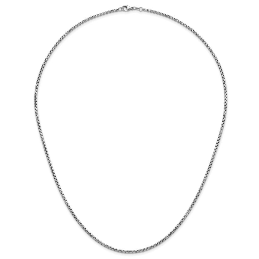 Sterling Silver Rhodium-plated 2.7mm Box 20-inch Chain Necklace