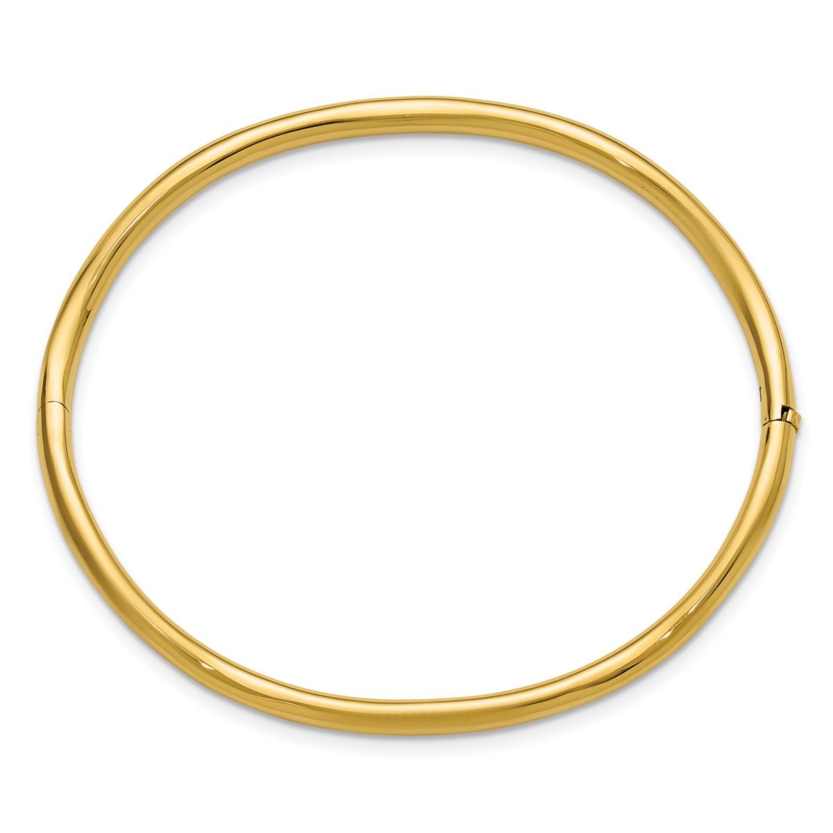 14K Yellow Gold Polished Fancy Wavy Hinged Bangle