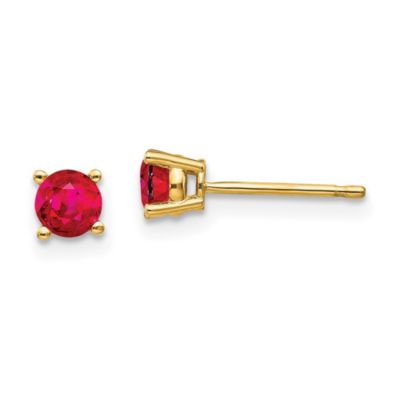 Belk & Co 3/4 ct. t.w. Sapphire Earrings in 14K Yellow Gold, Red